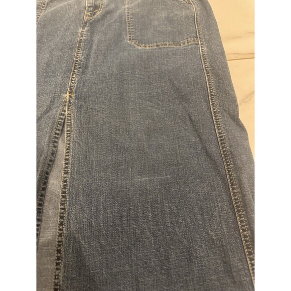 Levi’s Signature Stretch Denim Maxi Skirt Front Slit Dark Wash Misses 16 L/XL - Picture 3 of 11